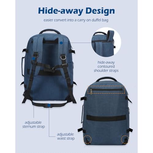 Hynes Eagle Travel Backpack 40L Flight Approved Carry on Backpack Men Large Cabin Weekender Laptop Backpack Women 15.6 inches