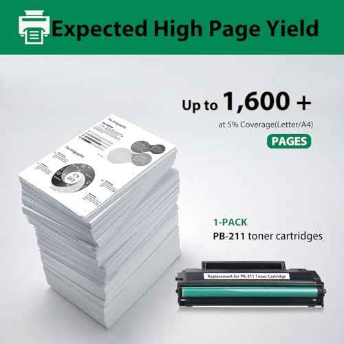 PB-211 Toner Cartridge Compatible for Pantum PB-211 PB211 PB-211E PB211EV Toner Cartridge Work with Pantum P2502W P2500W M6552NW M6550NW M6600NW M6602NW Series, Yeild up to 1600 Pages
