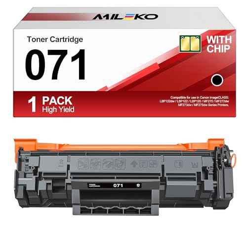 071 Black Toner Cartridge 1 Pack Compatible Replacement for Canon 071 071H Black Toner to Work for Canon imageCLASS LBP122dw LBP122 LBP120 MF270 Mf272dw Mf273dw Mf275dw Printers