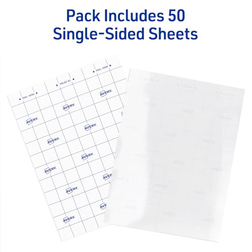 Avery Clear Laminating Sheets 9x12 Inches - 50 Self-Adhesive, Permanent, Glossy Protect for Documents & Photos