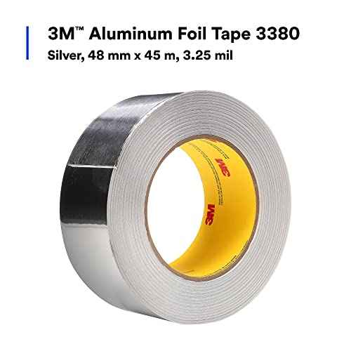 3M Aluminum Foil Tape 3380, Silver, 48 mm x 45 m, 3.25 mil