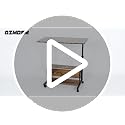 QZMDSM Black Adjustable Rolling Desk with Storage Shelves, 32 Inch Computer & Drafting Table