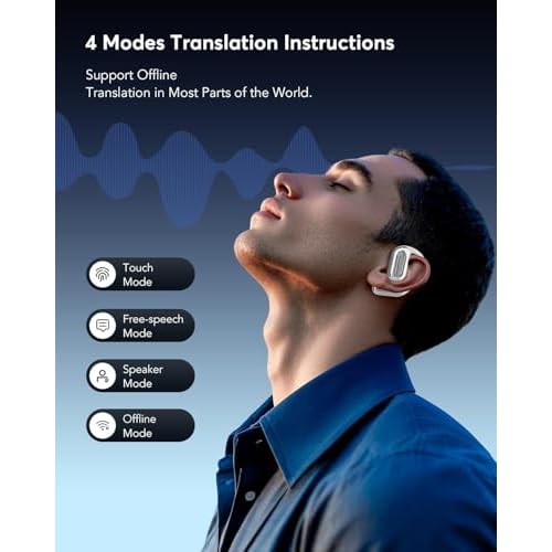 AI Translation Earbuds, Language Translator Earbuds Real Time for 144 Languages,audifonos traductores ingl?s espa?ol,Bluetooth 5.4 LCD Touch Screen Earphones,Ideal for Travel Business Learning
