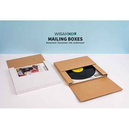 White Vinyl Record Mailers 12.8x12.8x1 inch LP Mailing Corrugated Cardboard Boxes, Easy Fold, Multi Depth Album Shipping Boxes with Fragile Stickers, 15 Pack
