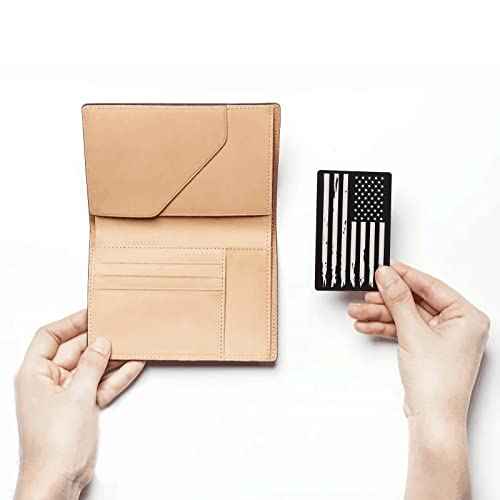 24 PCS Metal Miranda Card with Torn American Flag on the Back, Black Metal Miranda Warning Card Miranda Rights Cards Police Gift (24 PCS, TornBlack)