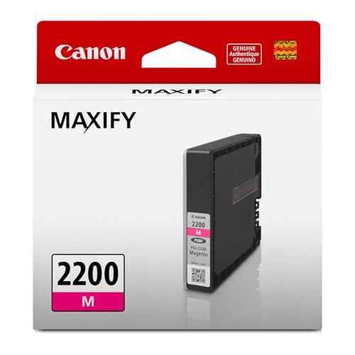 Canon PGI-2200 Genuine Magenta Ink Tank, Compatible with IB4120, MB5420, MB5120, IB4020, MB5020, and MB5320 Printers