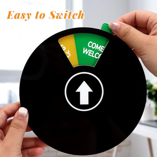 WATMTIN Black Rotating Office Door Sign with 6 Status Options - 6 Inch Privacy Sign