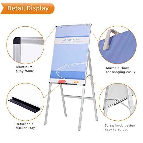 VIZ-PRO Magnetic H-Stand Whiteboard/Adjustable Dry Erase Easel,24 x 36 Inches