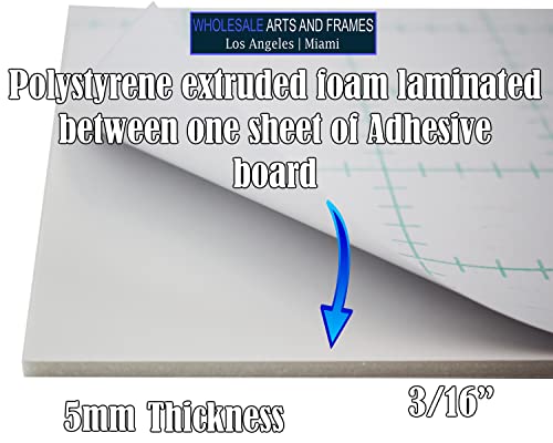 8.5x11 Self Adhesive Foam Board 10 Pack - White, 3/16 Thick, Mounting Poster Art