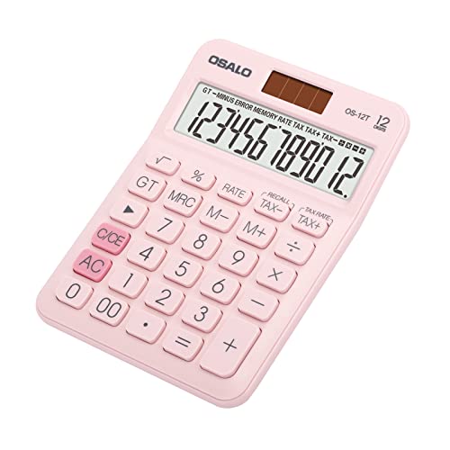 Pendancy Pink Pocket Desk Calculator Small Size Basic Tax Function Handheld 12T