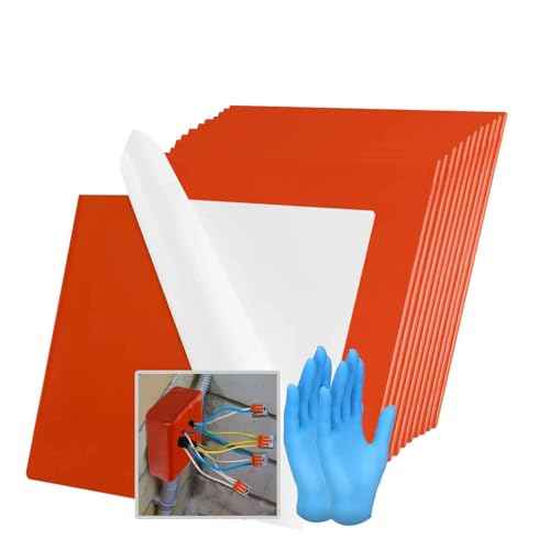 Electrical Putty Pads Fire Barrier Moldable Fire Putty Pads Adhesive Putty for Wall Firestop Pads for Sockets Openings Electrical Box 7-1/2 inch (12)