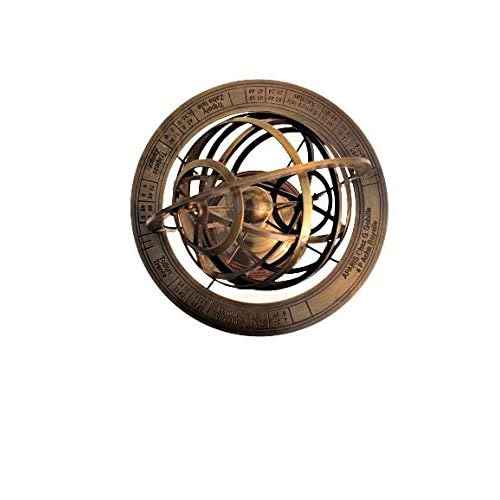 9" X 5" X 5" INCHES Nautical Brass Armillary Sphere World Globe Rosewood Base Table Decor Gift RT21