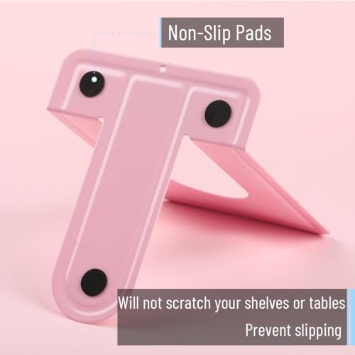 Mr. Pen Book Ends Light Pink 4 Pack - Heavy Duty Metal Organizer