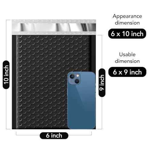 Fuxury Bubble Mailers 6x10" 100 Pack Black Padded Envelopes Usable Size 6x9" Thick Mailing Envelopes Bubble Opaque Padded Mailers Shipping Bags for Mailing Jewelry Makeup Small Business#0