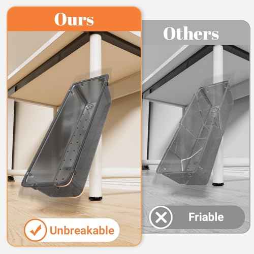 15 PCS Clear Plastic Drawer Organizer Set, 4-Size Acrylic Drawer Storage Trays, Storage Bins for Makeup, Gadgets, and Jewelry in Bathroom, Bedroom and Office, Clear Black