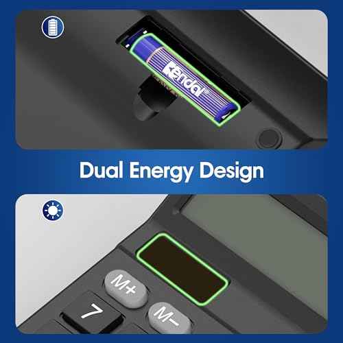 Calculator with Notepad 12 Digits Large Display, Touch Comfortable Calculator Big Buttons, Support Solar and Battery for Office, School, Home & Business