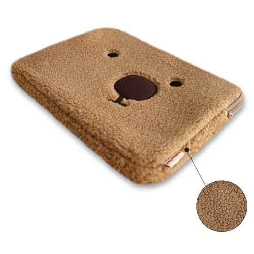 Pluffy HACHAN Laptop Pouch [13 inch/15 inch/17 inch] Cute Fluffy Laptop Pouch Case Sleeve for Women (Brown, 15 inch)