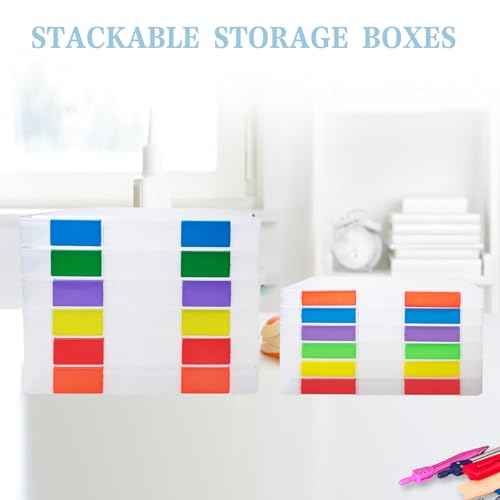 12 Pcs Clear A4 A5 File Box Document Plastic Storage Box with 48 Labels File Holder Organizer Paper Plastic Case Magazine Protector with Buckle Office School Supplies