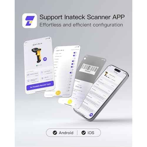 Inateck AI Barcode Scanner, Bluetooth Scanner Wireless, 2600mAh Battery, 1 Charge for 180 Days, Barcode Reader Support Fast AI Setup, P6 AI
