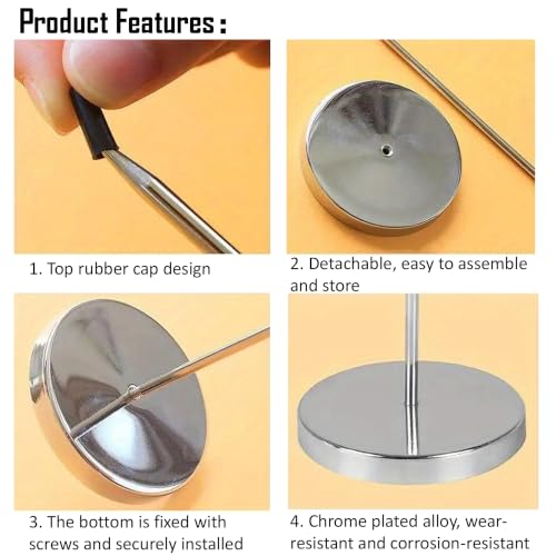 Silvery + Black 2-Pack Stainless Steel Bill Forks, Restaurant Menu Holders