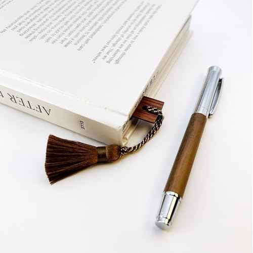 LACHIEVA LUX Fancy Walnut Rollerball Pen with Ruler/Book mark Set, Luxury Stationery Gift for Woman, Man