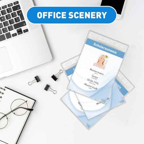 Vertical ID Badge Holders with Soft Edge (Sealable Fits 4x6 Inch Insert) (50 Pack), Waterproof Passport ID Card Holder, Name Tag Holder, Name Badge Holders, Zipper Plastic Badge Holder