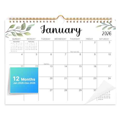 Comix 2026 Wall Calendar 11x8.5 Inch -12 Month Jan to Dec 2026, Calendar Monthly Planner with Large Writing Blocks, Thick 120GSM Paper for Home & Office Planning