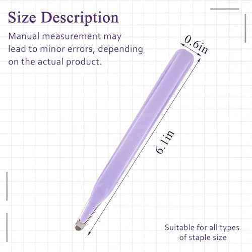 Professional Staple Remover Tool, Magnetic Tip Design Facilitates Collection of Staples, Staple Remover Stick for Home, School, and Office, Purple