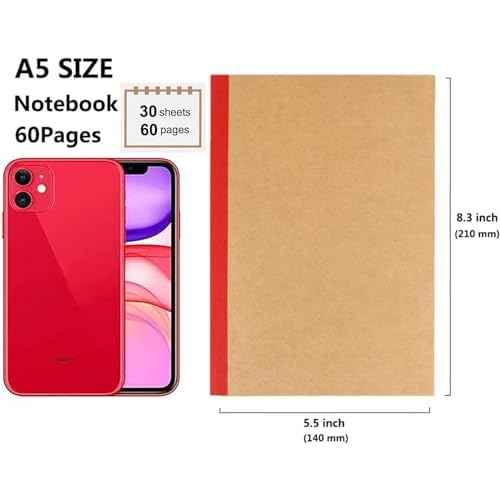 48 Pack A5 Kraft Notebook,Blank Pages - 60 Pages (30 Sheets),Sketch Book Bulk, 8.3¡±x 5.5¡± Small Kraft Notebook