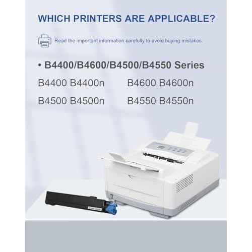 B4600/B4400 Toner Cartridges 1 Pack: Compatible 43502301 Toner Cartridge Replacement for OKI B4400 B4600 B4500 B4550 Series Printer