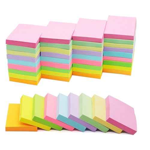36 Pack Sticky Notes 1.5x2 in Post, 2160 Sheets Post Small Self Sticky Notes Pad Its, 9 Pastel Color Mini Sticky Notes for Office, Home, School, Meeting