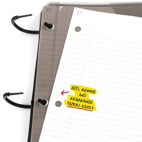 Five Star Refillable Notebook with TechLock Rings, 300 Sheets, College Ruled, Black, 1 Pack