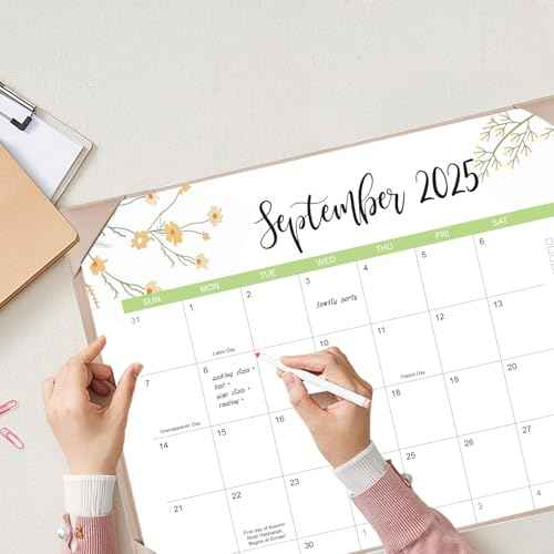 Desk Calendar 2026 with Desk Mat ? 22" x 17" Large Desk Pad Calendar Runs From Sep 2025 to Dec 2026, Floral Design Desktop Calendar with To Do List, Personal Desk Calendar Planner for Home, Office