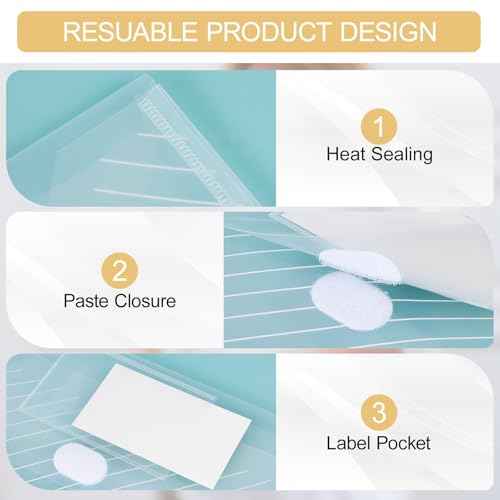 100 Pack, Clear Plastic Envelopes File Folders, HeavyDuty Document Holder with Label Pockets for Letter and A4 Size, Document Folder for School Home Work Office Organizer (100)