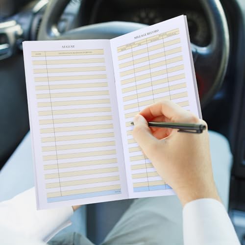 Motiskyy 6 Pcs Vehicle Mileage Log Book – 6.3 x 3.3 Inch 32-Page Notebook for Car Expenses (Variation: 6 / Mileage)