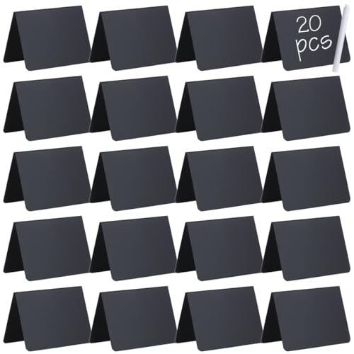Mini Chalkboard Food Labels Set of 20 - 4x3 Inch Menu Signs for Catering & Parties