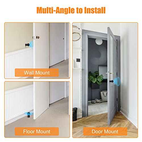 8 Pack Door Stoppers Black Floor Door Stop Cylindrical Door Stops with Rubber Bumper, Modern Door Stoppers Wall Protector Floor Wall Mount Doorstops