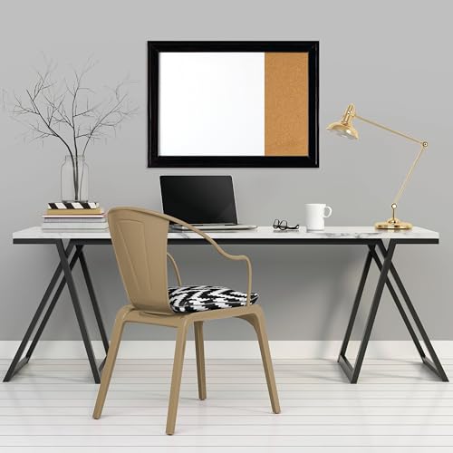 Quartet 23" x 17" Magnetic Whiteboard & Corkboard Combo, Black Frame