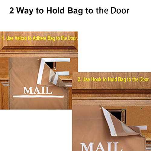 Mail Catcher for Mail Slots Mail Catcher Bag Post Efficient Reduces drafts for Home Office and Garage Doors Basket Letter Cage Door Bag (Tan)