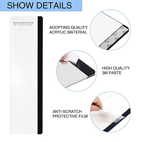 TAKCC 2 Pack Monitor Memo Boards Acrylic Side Panel for Computer Screen - Creative Desktop Organizer for Home Office