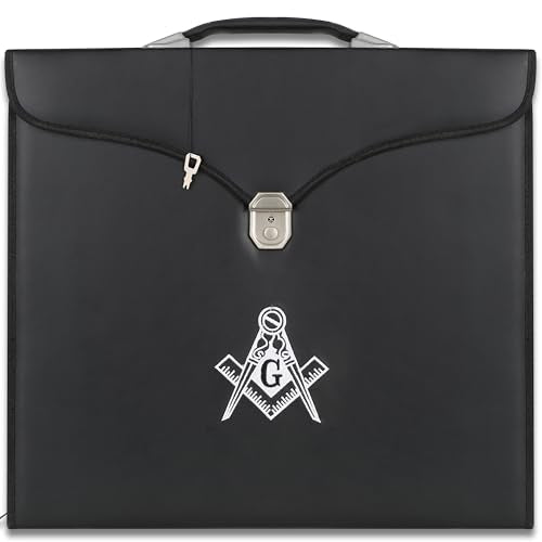 SialkotCrafts Masonic Embroidered Square And Compass Master Mason Apron Case - Blue Lodge MM/WM Provincial Size 16 Inches x 18 Inches With Free Embroidered Cotton Gloves(Premium Regalia)