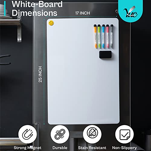 Large Magnetic Whiteboard - 29x21 inch - Dry Erase Board for Fridge