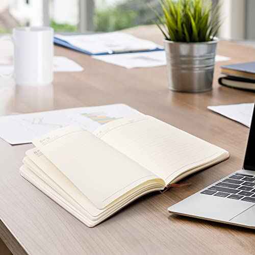 PYD Life 6 Pack Leather Notebooks A5 Journal Lined Blanks 5.8" x 8.3" Blue for Xtool Laser Engraving DIY Crafting,Notebooks for Work School Women Men 200 Pages