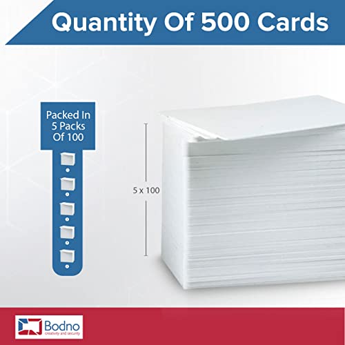 Bodno Premium CR80 30 Mil PVC Cards — 500 Pack (5x100) Blank ID Cards