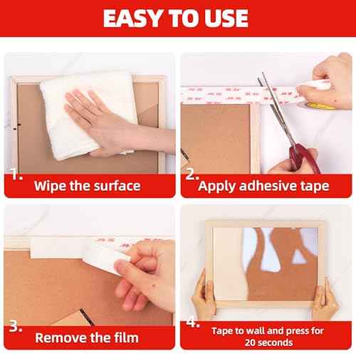 Double Sided Tape Heavy Duty, 1" x 9.85FT Removable Mounting Tape for Wall, Extra Strong Foam Tape, Picture Hanging Adhesive Strips Waterproof for Cars, Walls, Home, Office D?cor