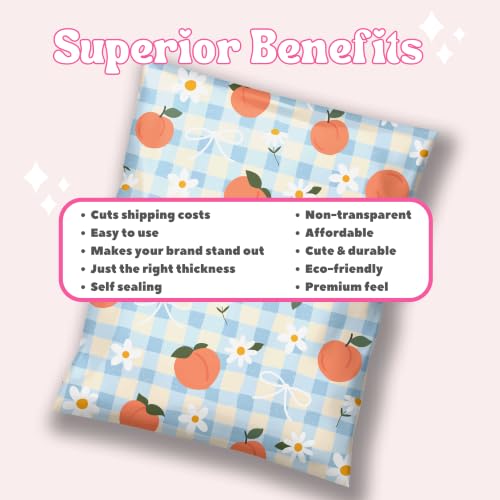 Picksie Mailers Peachy Picnic 10x13 Polymailers for Clothing & Soft Goods