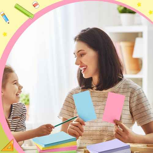 Colored Blank Index Cards 3x5 Inch Flash Cards Flashcards Heavy Weight Note Cards for Studying School Office Supplies, 240 Count