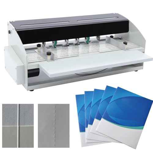 LALABU 3-in-1 Electric Creasing Machine 460mm 18inch Electric Paper Creaser Scorer Perforator Cutter Paper Folding Machine for Tickets Documents Cards Photos Invitations, 110V