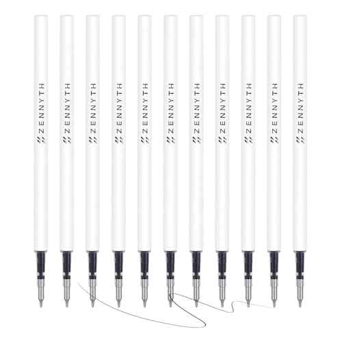 MengRan 4.3'' Gel Ink Pen Refills for Click Pens,0.5mm Tip Fine Point,Quick Drying Ink,Compatible with Pilot G2 (Original Gel Ink Refills 10 Pcs-Black Ink)