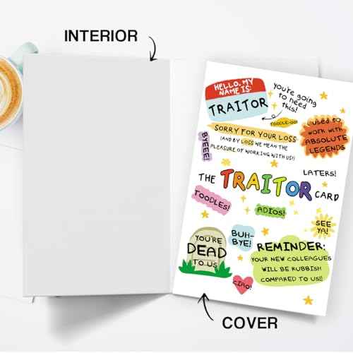 Funny Coworker Traitor Leaving Card,Going Away Card for Colleague, Goodbye Farewell Cards for Him Her, New Job Gift for Men Women
